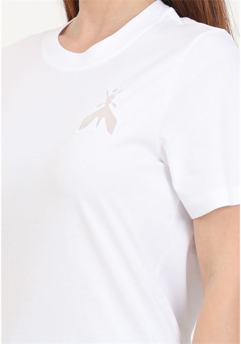 T-shirt a manica corta bianca da donna con patch Fly PATRIZIA PEPE | 2M4381/J159W103Bianco ottico